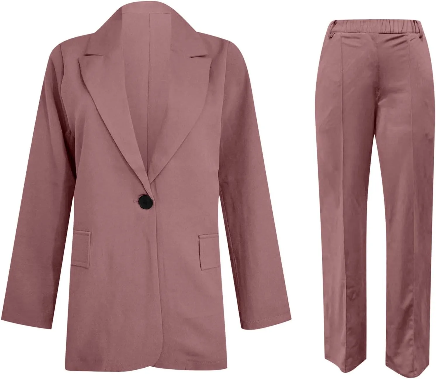 2 Piece Outfits for Women Dressy Blazer Jackets High Waisted Straight Leg Pants Suits Set Business Casual Work