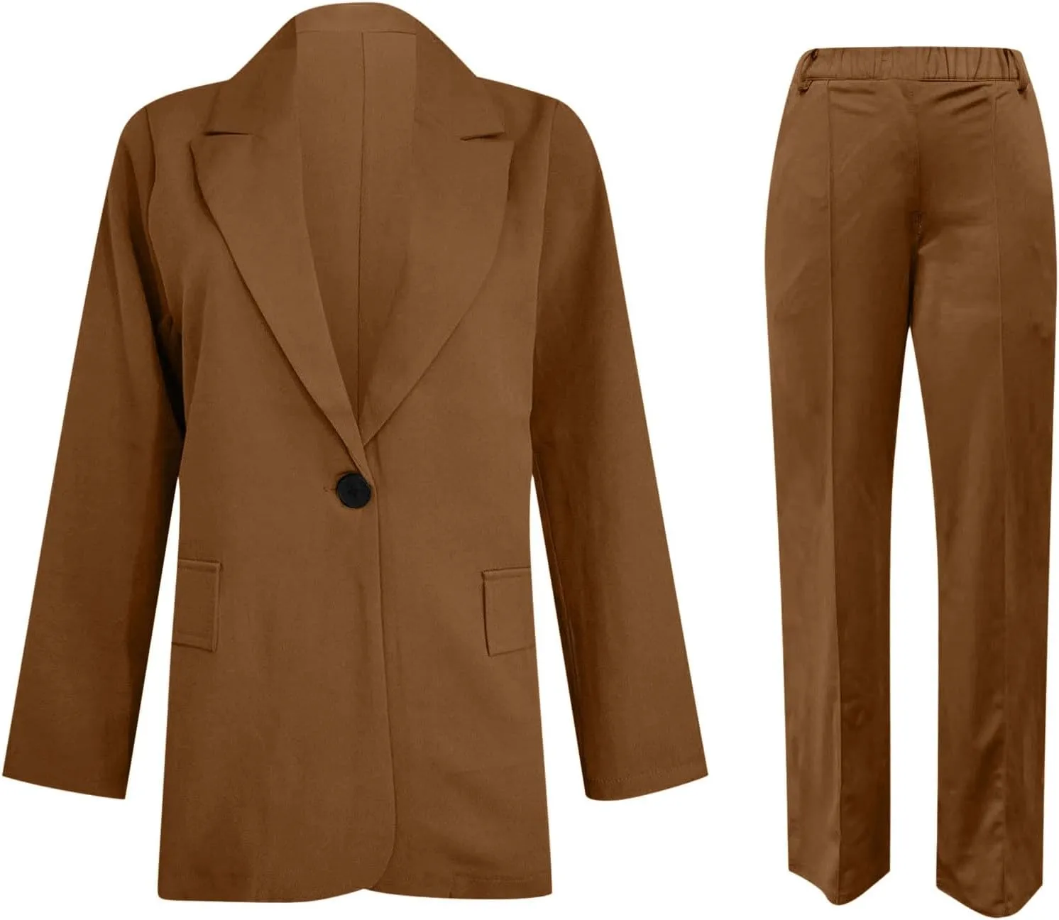 2 Piece Outfits for Women Dressy Blazer Jackets High Waisted Straight Leg Pants Suits Set Business Casual Work