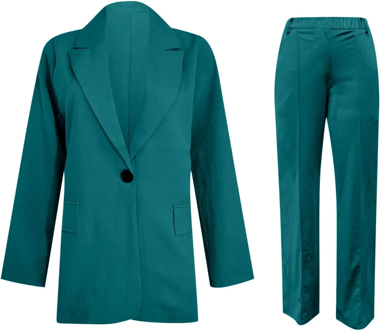 2 Piece Outfits for Women Dressy Blazer Jackets High Waisted Straight Leg Pants Suits Set Business Casual Work