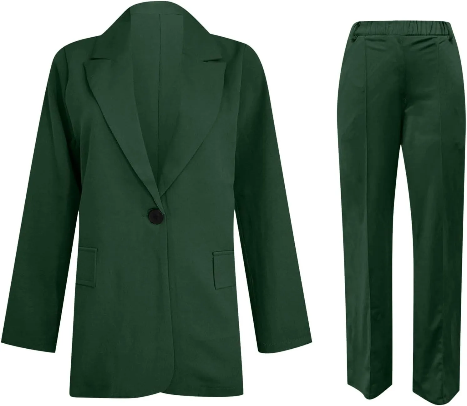 2 Piece Outfits for Women Dressy Blazer Jackets High Waisted Straight Leg Pants Suits Set Business Casual Work