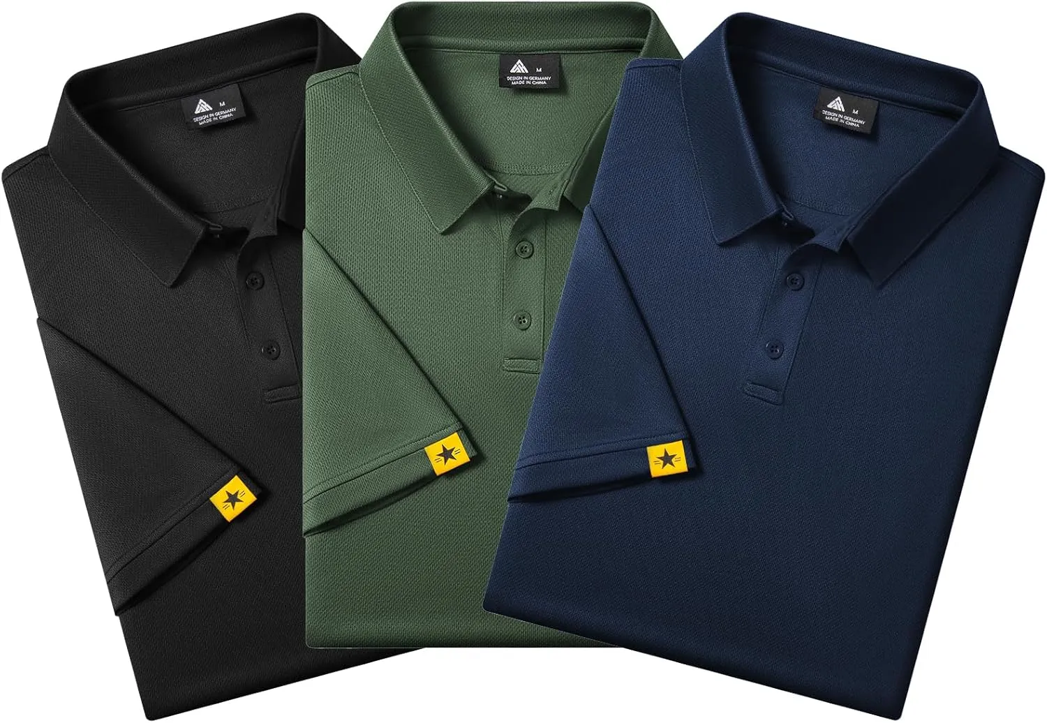 3 Pack Polo Shirts for Men Short Sleeve Moisture-Wicking Golf Shirts Athletic Casual Collared T-Shirt