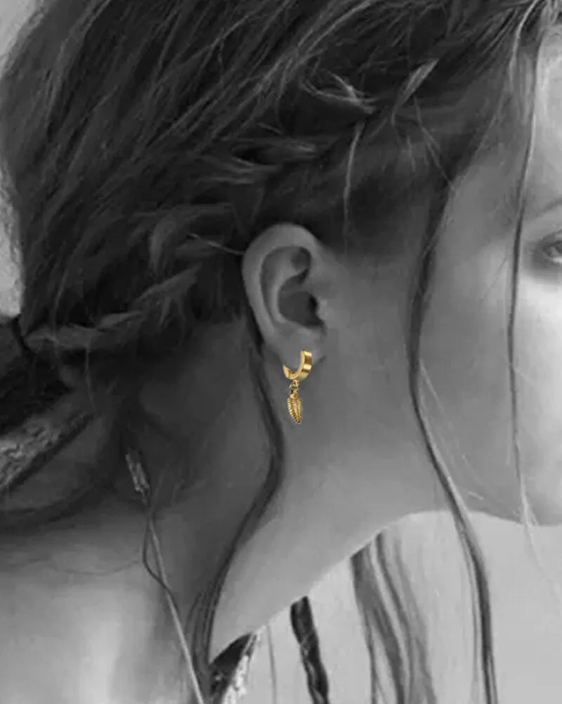 3 Pairs Feather Dangles Gold, Black or Silver Stainless Steel Hip-Hop Punk K-Pop Earrings