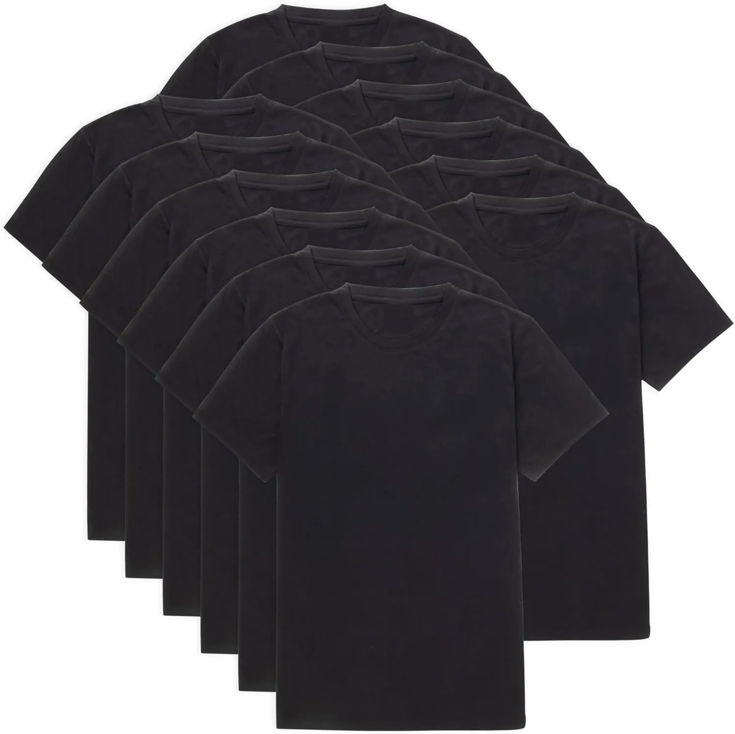 50 Bulk Mens T Shirts for Homeless in White, Black Bulk Undershirts for Men Packs for Comfort, Protection S, M, L
