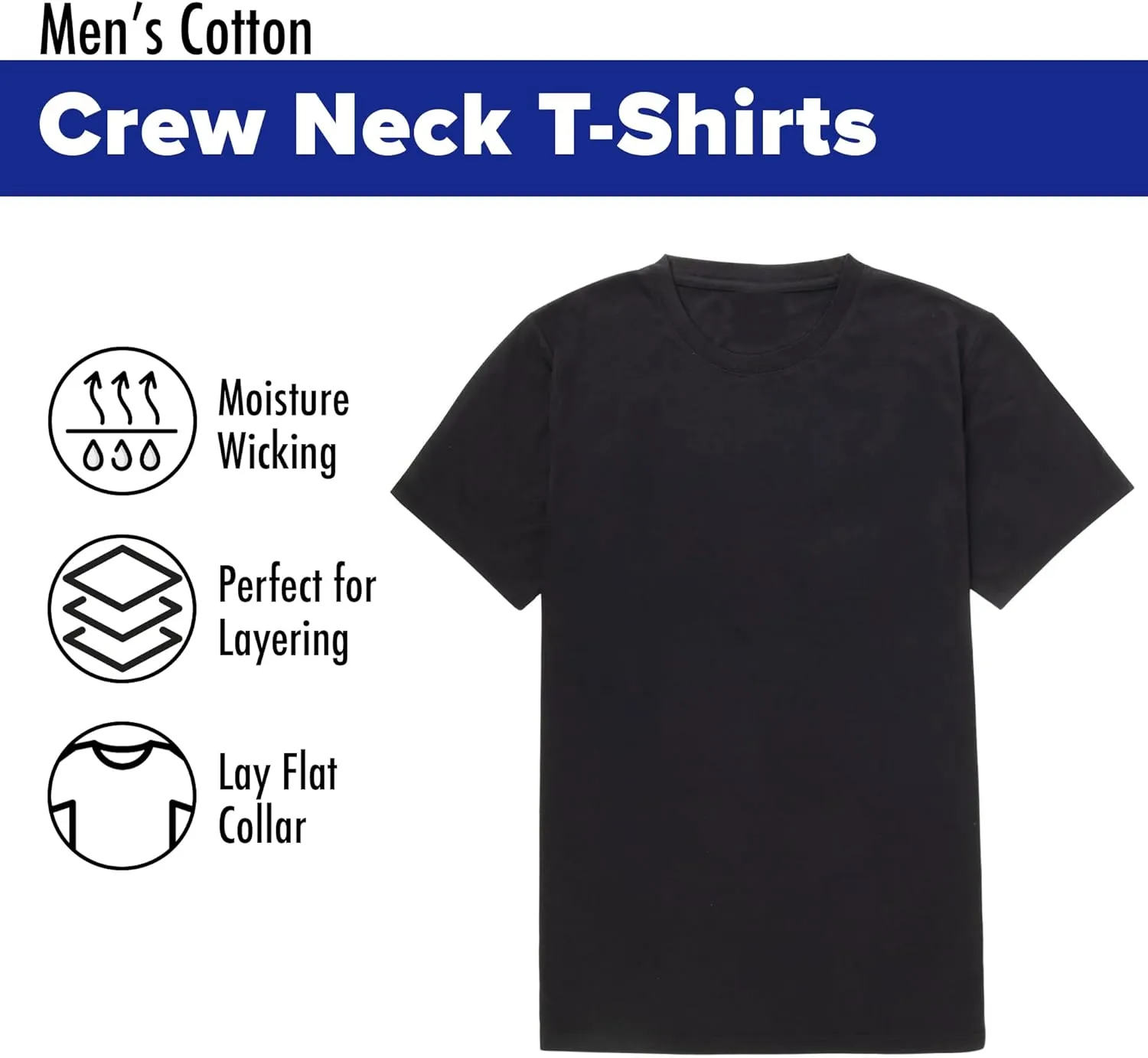 50 Bulk Mens T Shirts for Homeless in White, Black Bulk Undershirts for Men Packs for Comfort, Protection S, M, L