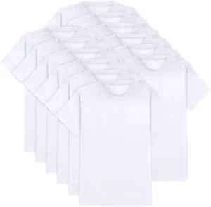 50 Bulk Mens T Shirts for Homeless in White, Black Bulk Undershirts for Men Packs for Comfort, Protection S, M, L
