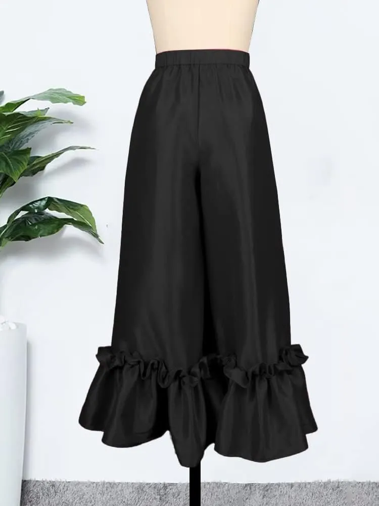 AOMEI Women's Shiny High Waist Flare Pants Wide Leg Bell Bottoms Trousers