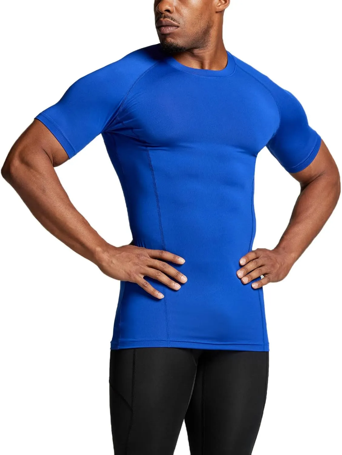 ATHLIO Men's Cool Dry Short Sleeve Compression Shirts, Sports Baselayer T-Shirts Tops, Athletic Workout Shirt