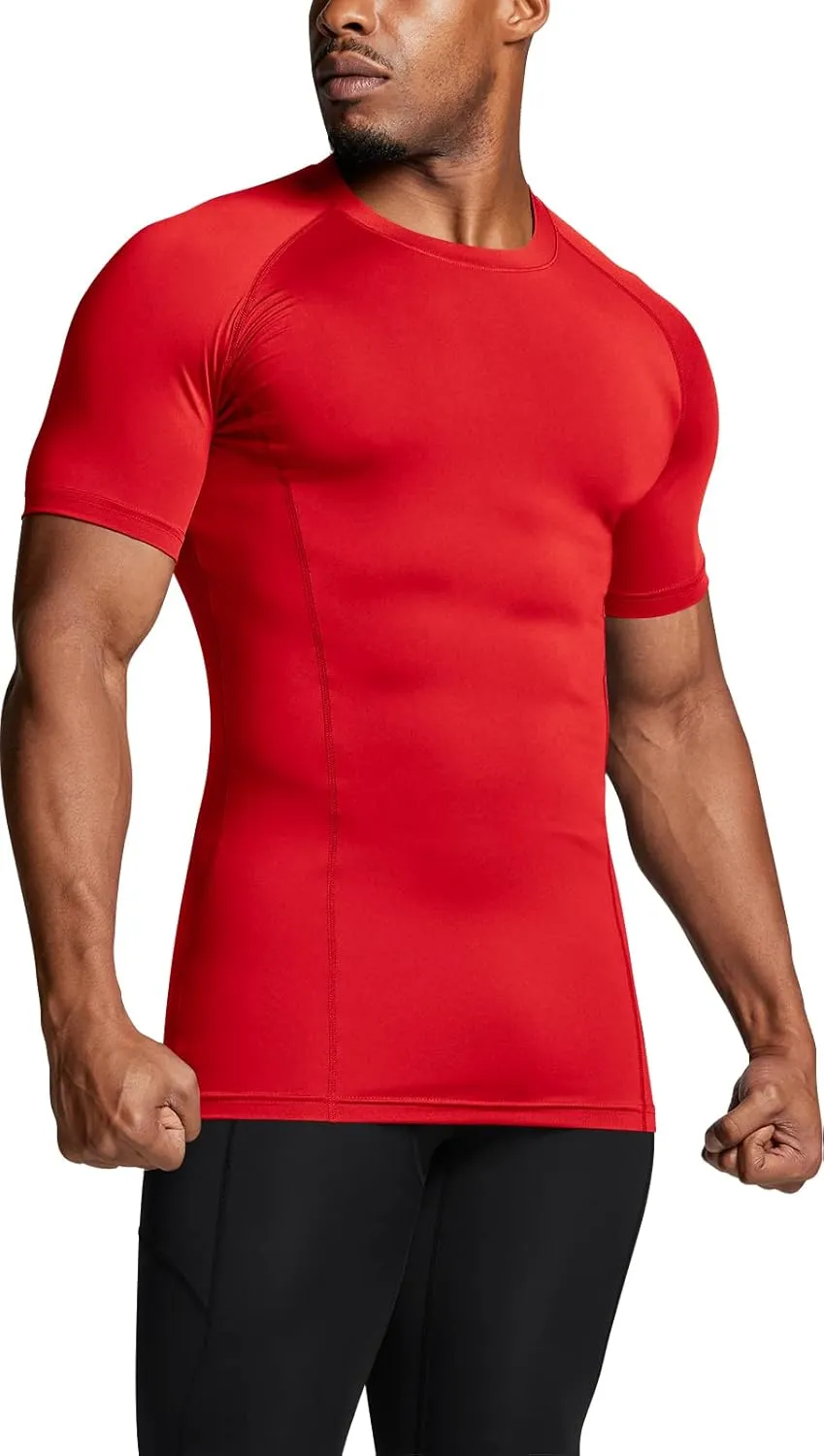 ATHLIO Men's Cool Dry Short Sleeve Compression Shirts, Sports Baselayer T-Shirts Tops, Athletic Workout Shirt
