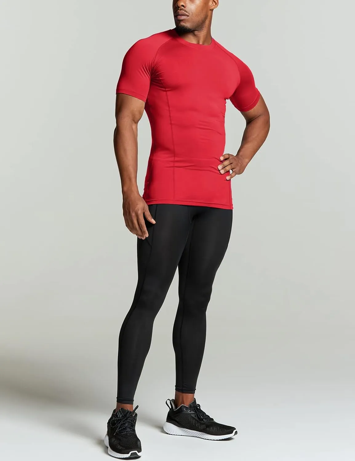ATHLIO Men's Cool Dry Short Sleeve Compression Shirts, Sports Baselayer T-Shirts Tops, Athletic Workout Shirt