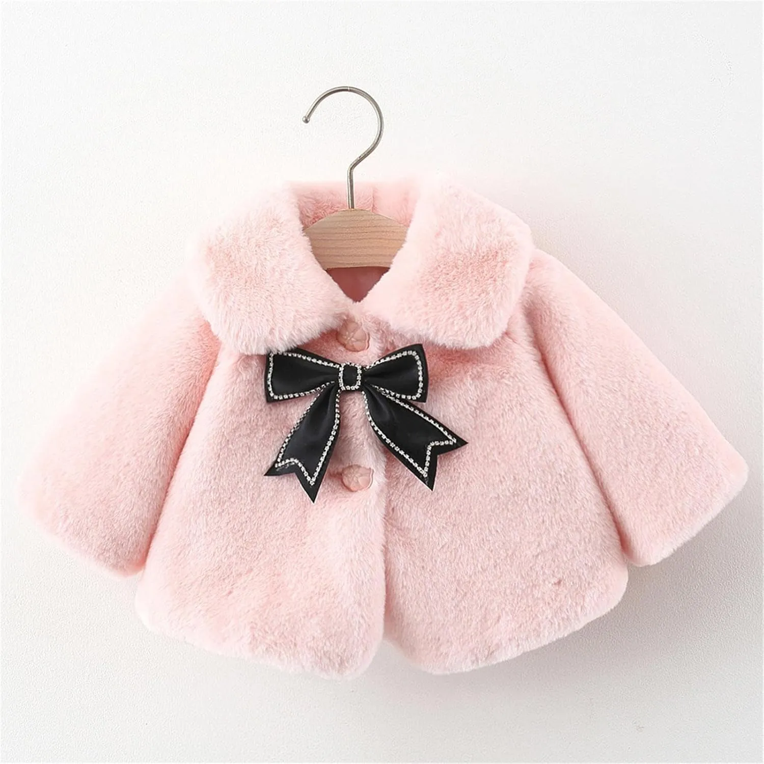 Baby Fleece Hooded Jacket Thick Kids Jacket And Winter Cloak Baby Girl's Top Warm Fuzzy Plush Outerwear Coat Girls Coat