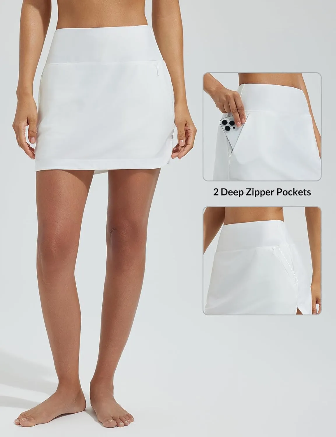 baleaf Women's 2025 17" Swim Skirt Bottoms High Waisted Modest Bathing Suit Skirt Tummy Control Swim Bottoms