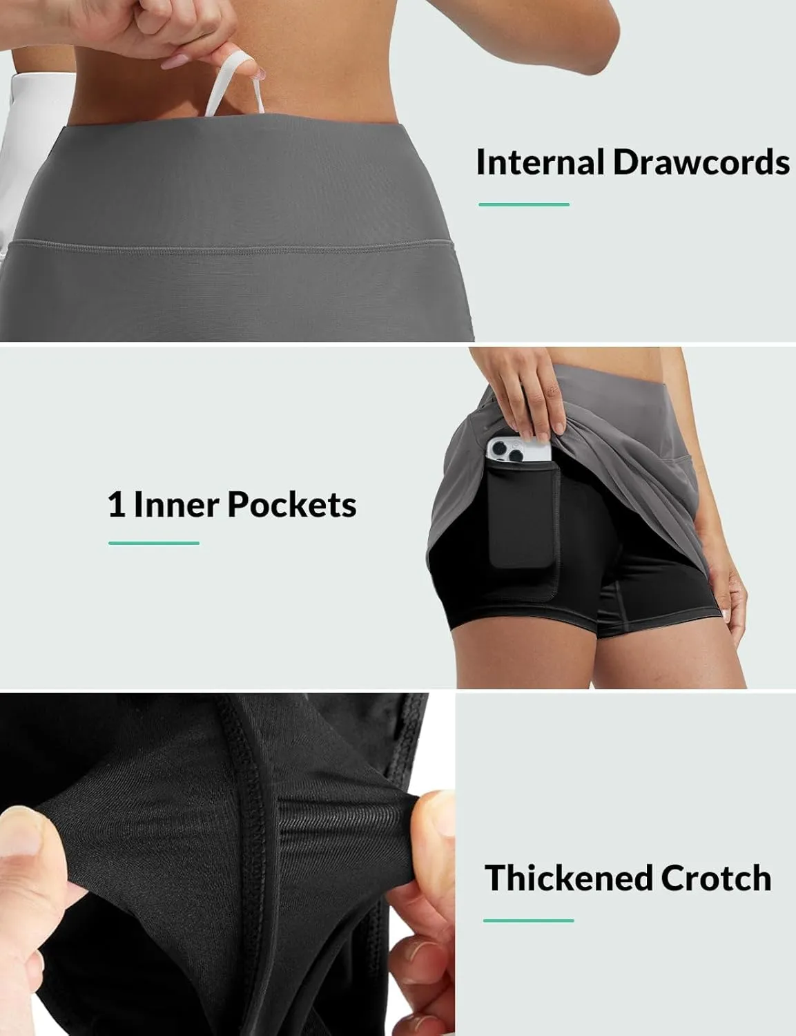 baleaf Women's 2025 17" Swim Skirt Bottoms High Waisted Modest Bathing Suit Skirt Tummy Control Swim Bottoms