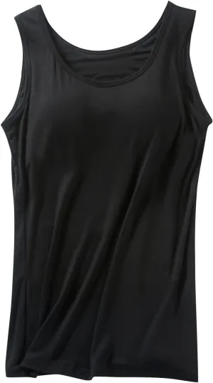 Basysin Tank Tops with Built in Bras Shelf Bra Tanks Cami Workout Camisole Basic T-Shirts Padded Ttank Tops for Women
