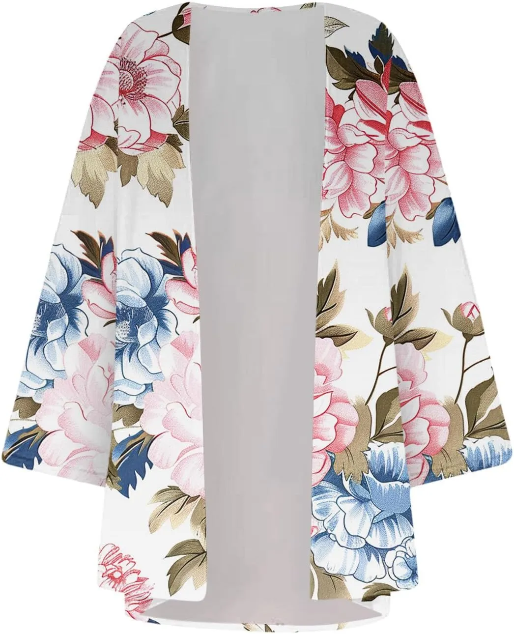 Beach Cover Ups for Women Summer Lightweight Floral Printed Chiffon Cardigan Dressy Casual Vacation Boho Blouses Tops