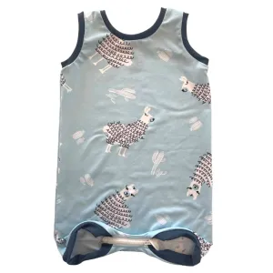 Blue Llamas Summer Zip Romper