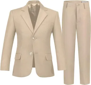 Boys Formal Suit 2 Pieces Slim Fit Kids Tuxedo Suits for Boys Dress Wear Suit Set Wedding Homecoming Outfits