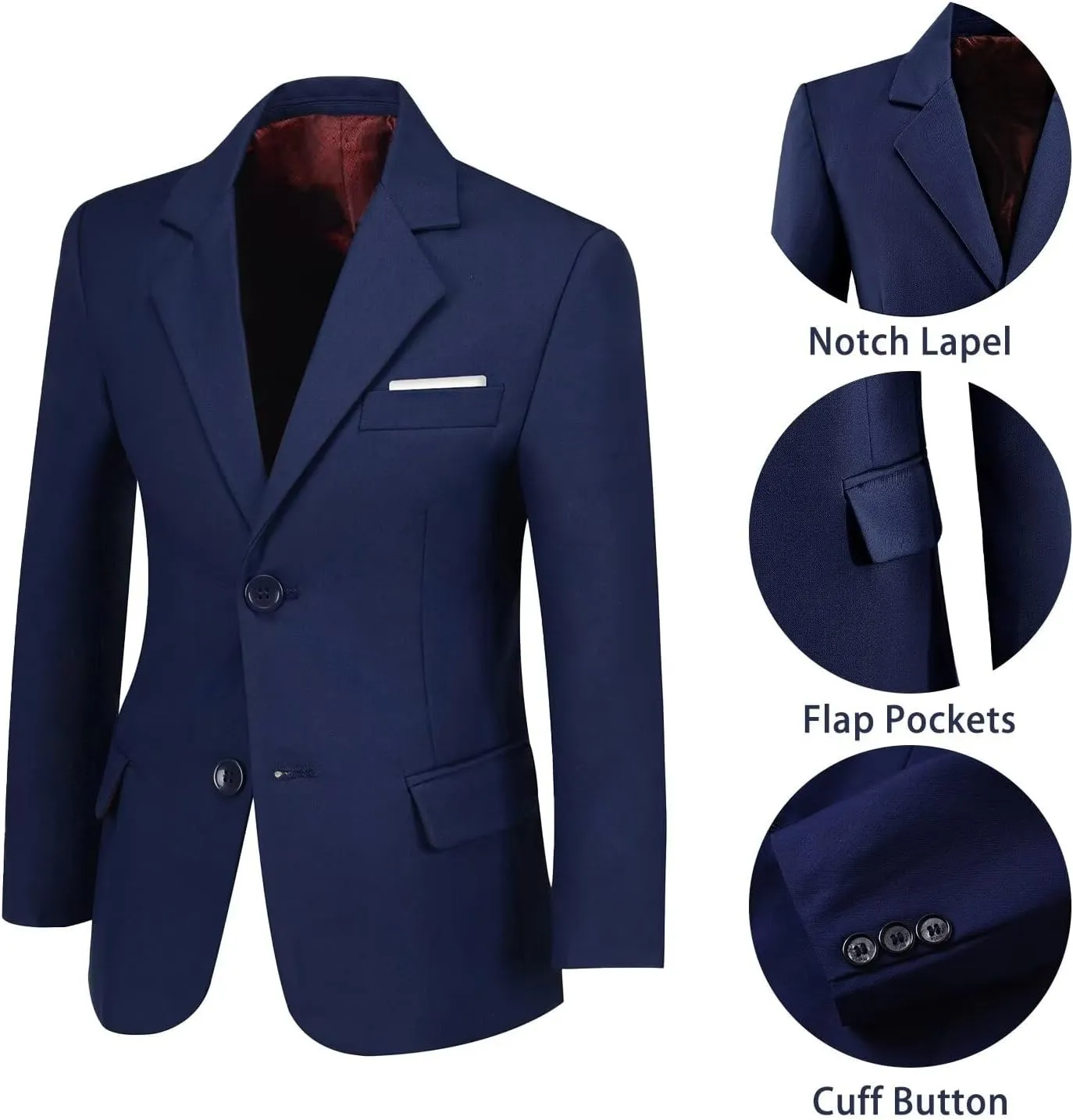 Boys Formal Suit 2 Pieces Slim Fit Kids Tuxedo Suits for Boys Dress Wear Suit Set Wedding Homecoming Outfits