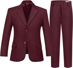 Boys Formal Suit 2 Pieces Slim Fit Kids Tuxedo Suits for Boys Dress Wear Suit Set Wedding Homecoming Outfits