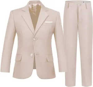 Boys Formal Suit 2 Pieces Slim Fit Kids Tuxedo Suits for Boys Dress Wear Suit Set Wedding Homecoming Outfits