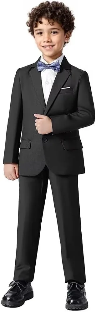 Boys Formal Suit 2 Pieces Slim Fit Kids Tuxedo Suits for Boys Dress Wear Suit Set Wedding Homecoming Outfits