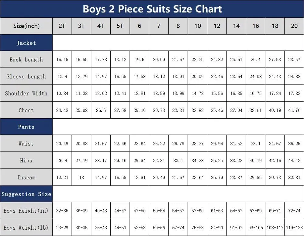Boys Formal Suit 2 Pieces Slim Fit Kids Tuxedo Suits for Boys Dress Wear Suit Set Wedding Homecoming Outfits