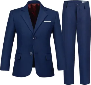 Boys Formal Suit 2 Pieces Slim Fit Kids Tuxedo Suits for Boys Dress Wear Suit Set Wedding Homecoming Outfits
