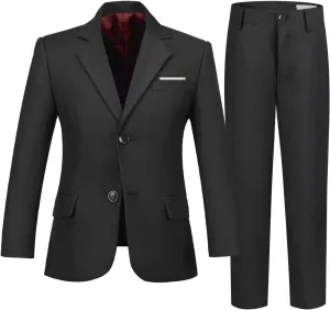 Boys Formal Suit 2 Pieces Slim Fit Kids Tuxedo Suits for Boys Dress Wear Suit Set Wedding Homecoming Outfits