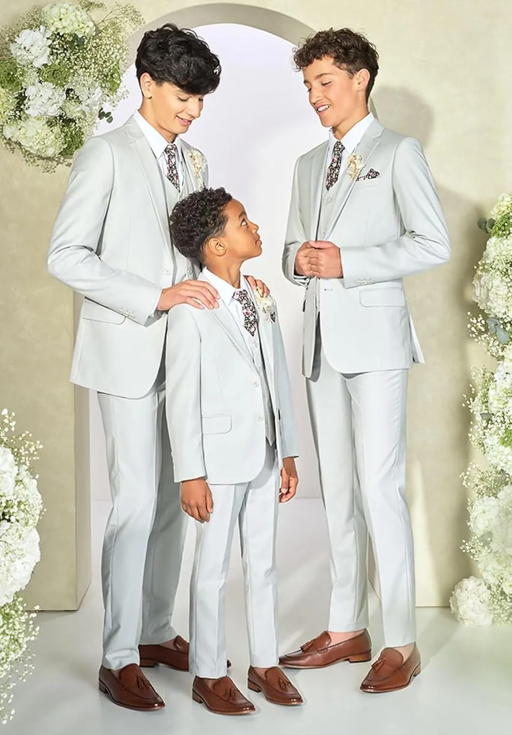 Boys Tuxedo Suit Slim Fit Three Piece Kids Tuxedo Suit for Boys Formal Suit Jacket Blazer Pants Vest Set
