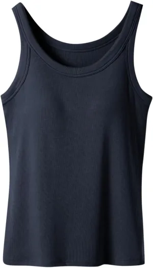 Built in Bra Tank Tops for Women Summer Casual Sleeveless Strap Camisole Plus Size Cotton Padded Workout Tops