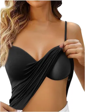 Camisole Tops for Women Built in Bra Summer Beach Vacation Sleeveless Tops Sexy Spaghetti Strap Tank Top Yoga Workout Sports