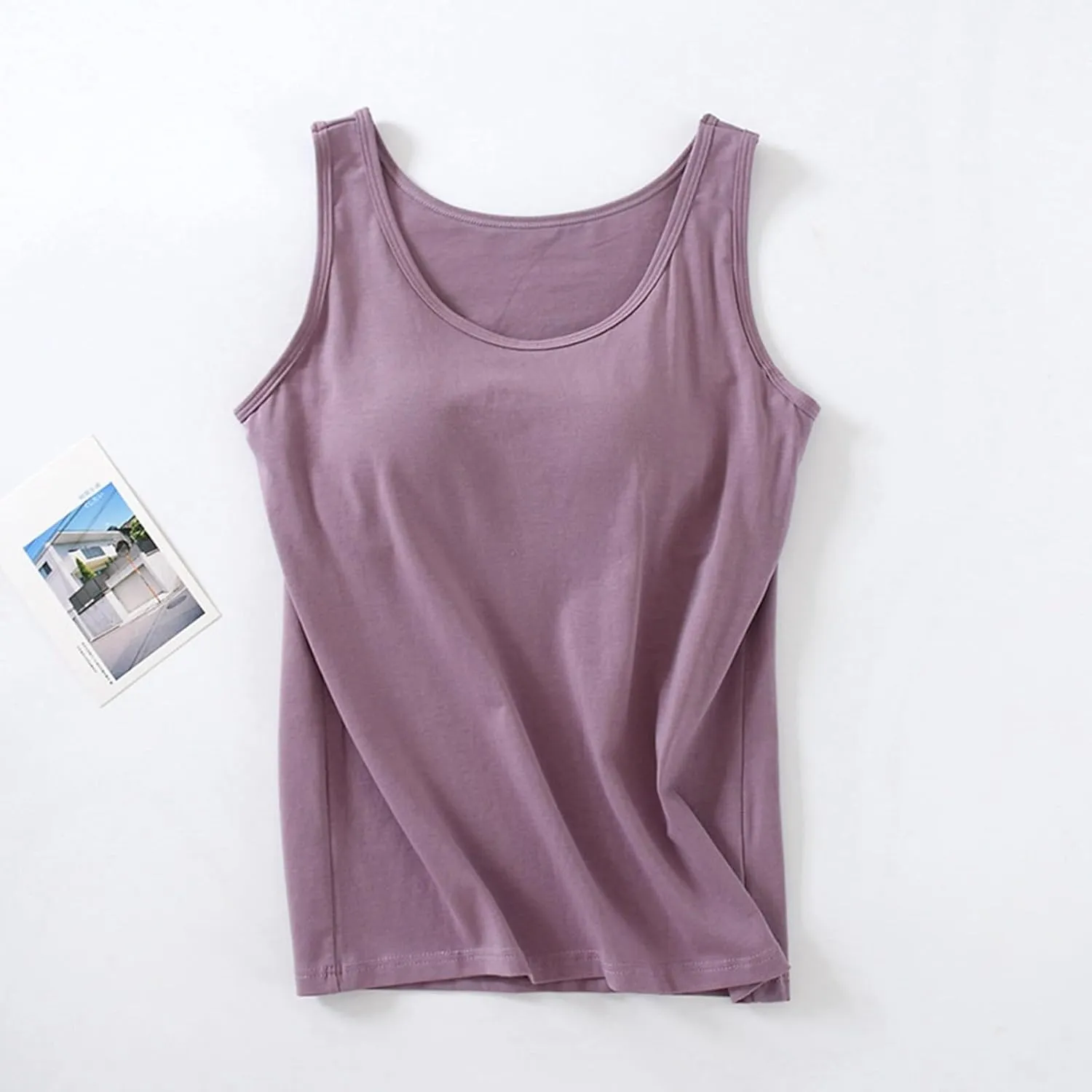 Camisole Tops for Women Built in Bra Summer Sleeveless Undershirt Sexy Spaghetti Strap Tank Top Yoga Workout Sports Camisoles