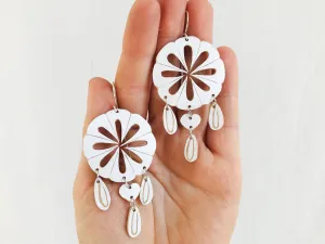 Carved Gourd Earrings. 925 Silver. Oaxaca, Mexico.