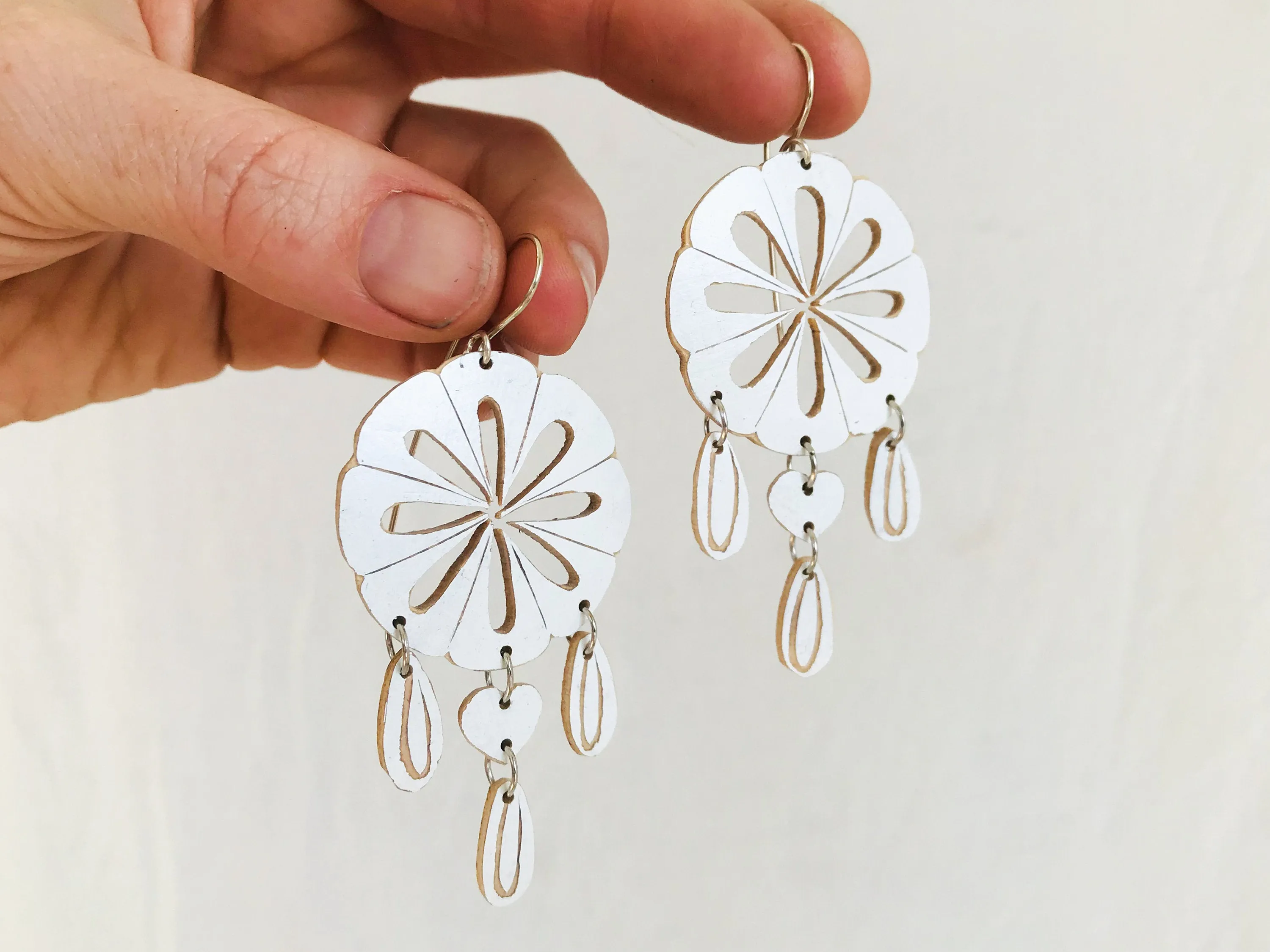 Carved Gourd Earrings. 925 Silver. Oaxaca, Mexico.