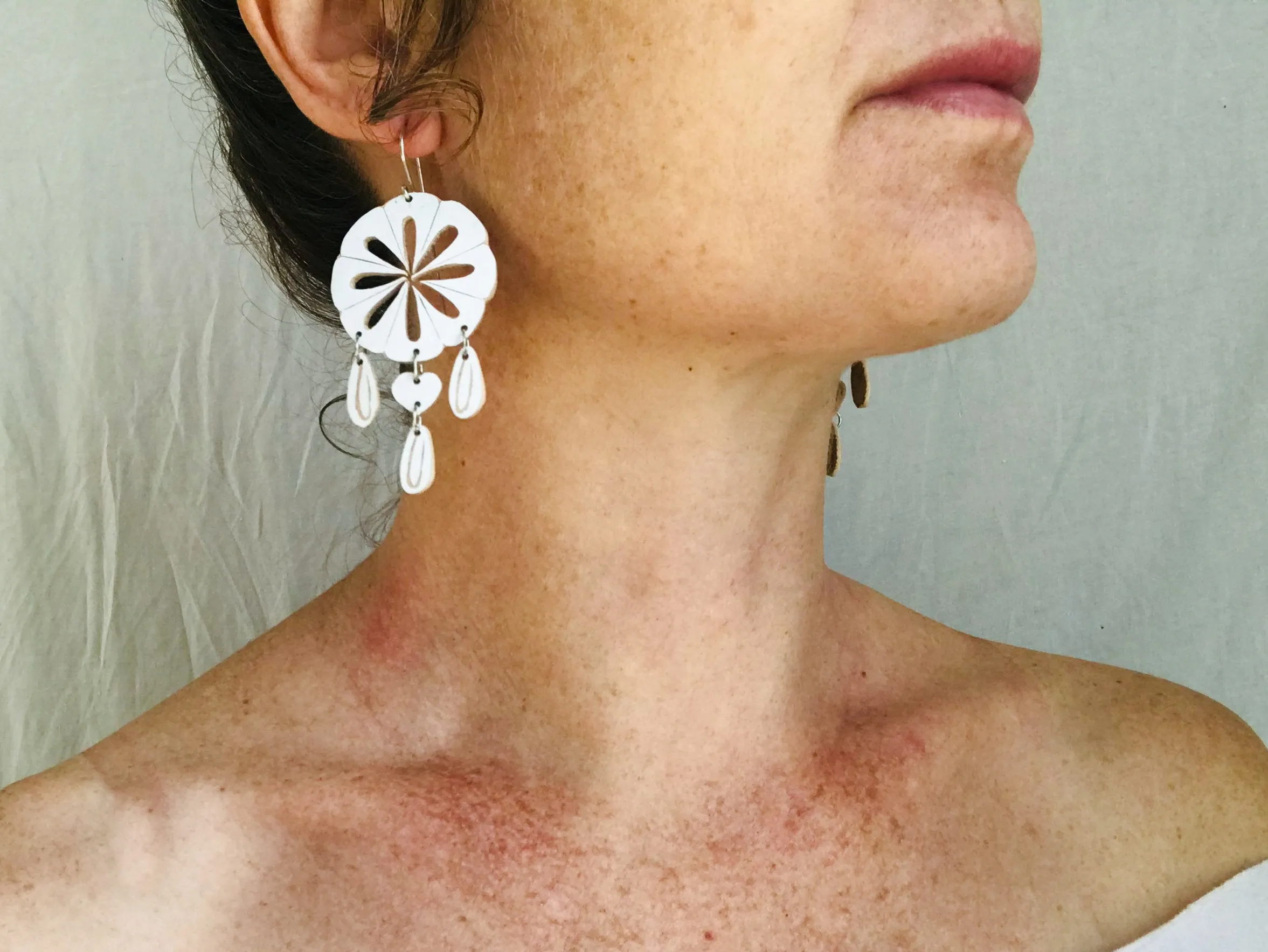 Carved Gourd Earrings. 925 Silver. Oaxaca, Mexico.