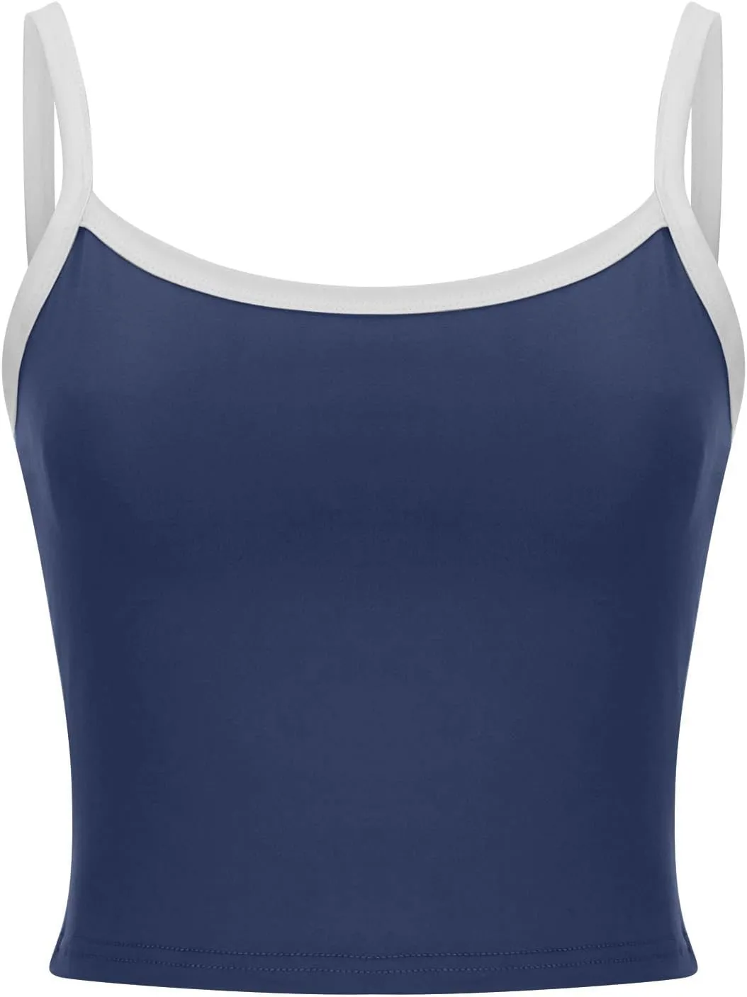 Color Block Tank Tops Women Sleeveless Crop Camisole Casual Slim Cropped Y2k Shirts Trendy Summer Square Neck Tees