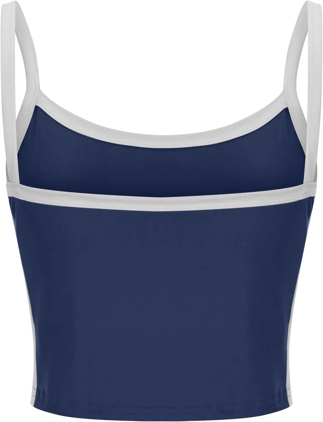 Color Block Tank Tops Women Sleeveless Crop Camisole Casual Slim Cropped Y2k Shirts Trendy Summer Square Neck Tees