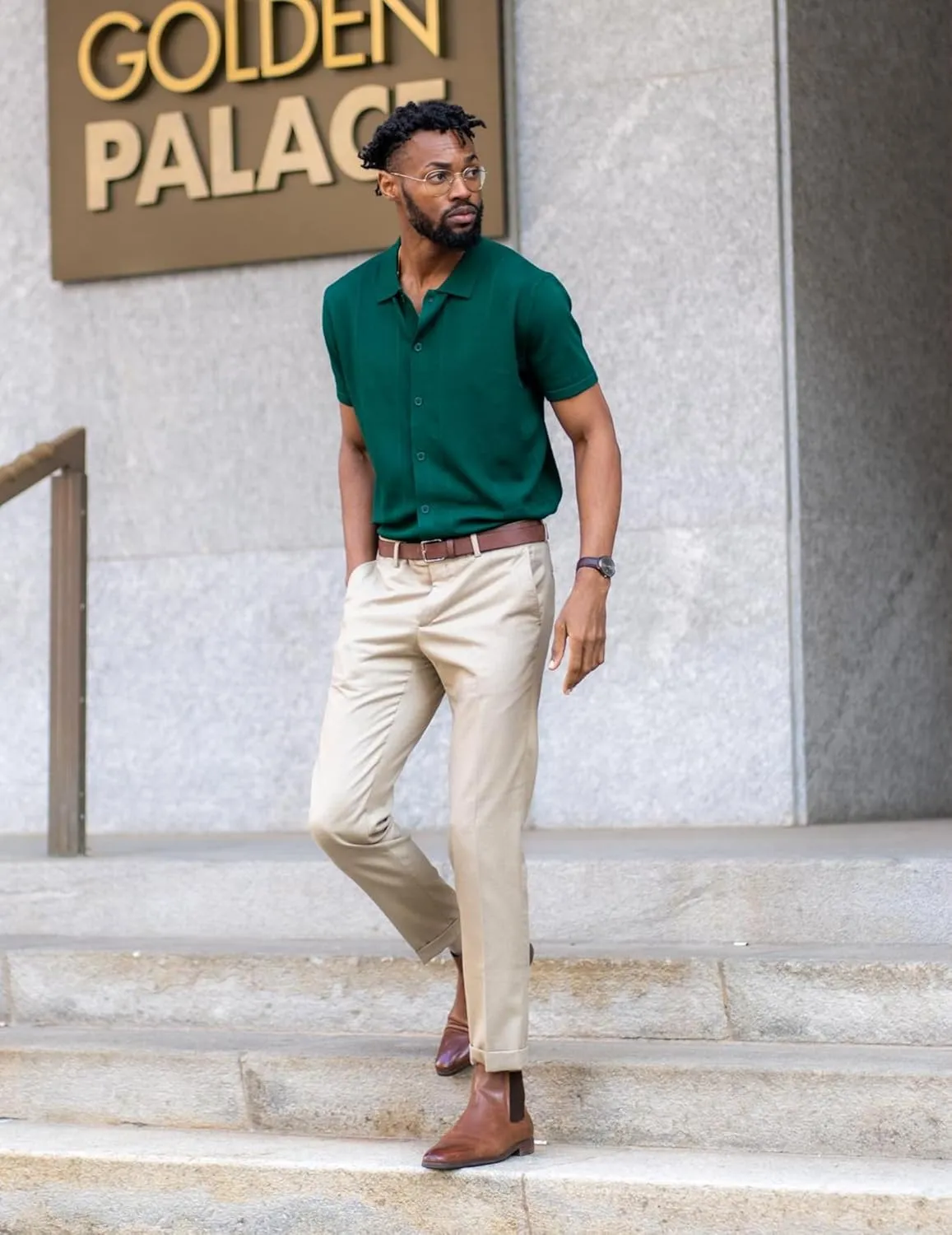 COOFANDY Mens Knit Shirt Short Sleeve Button Down Shirts Casual Summer Beach Vintage Polo Shirts