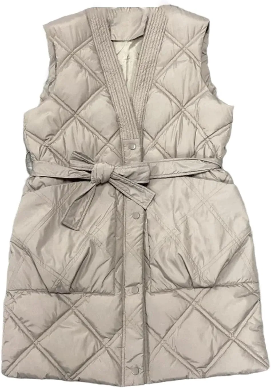 Cotton Padded Waistband Bodywarm Down Vest Lightweight Sleeveless Jakcet For Women Large Size Coat Outerwar