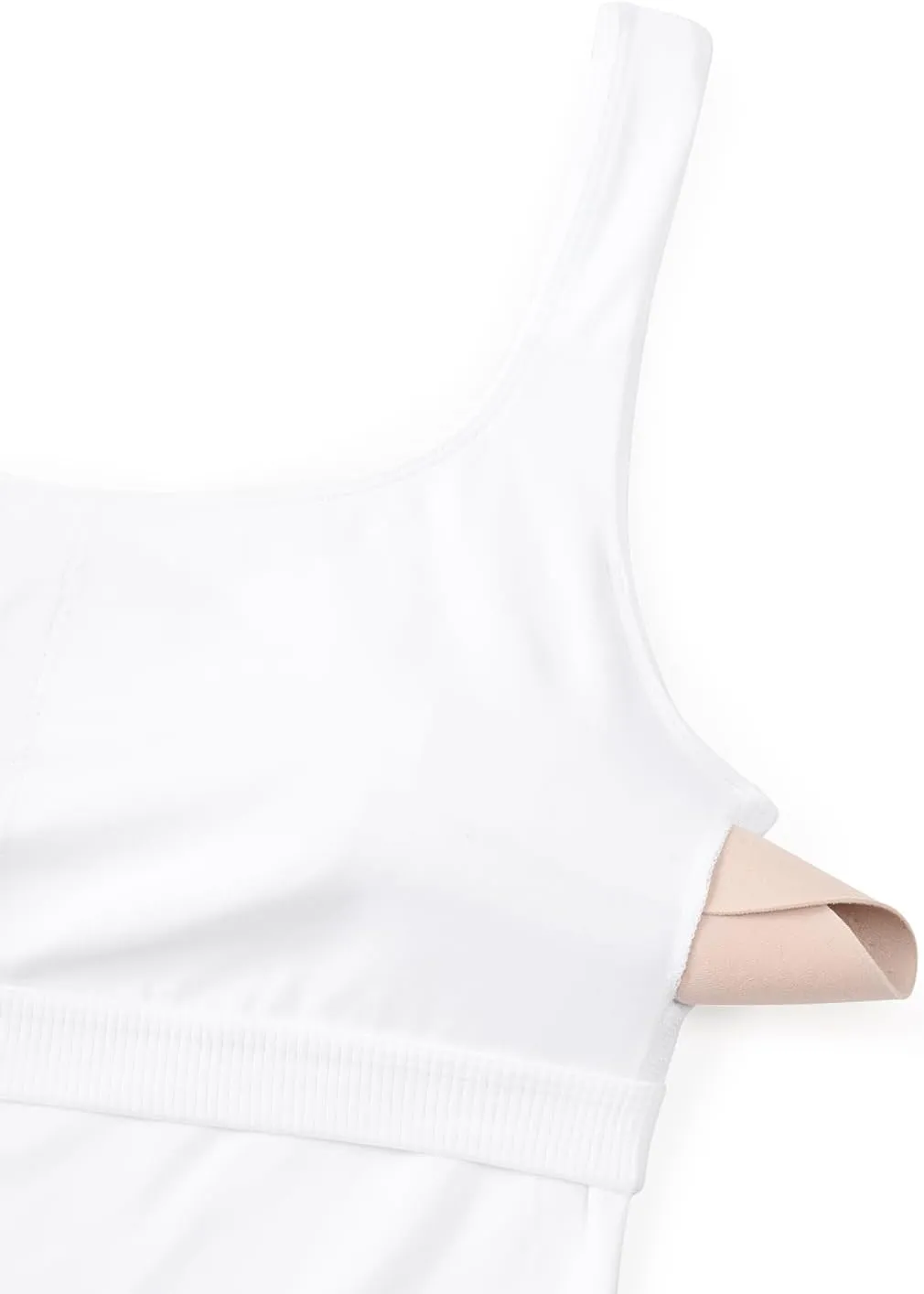 CRZ YOGA Butterluxe Workout Tank Tops for Women U Neck Padded Crop Tops Athletic Camisole Tops with Built in Bra