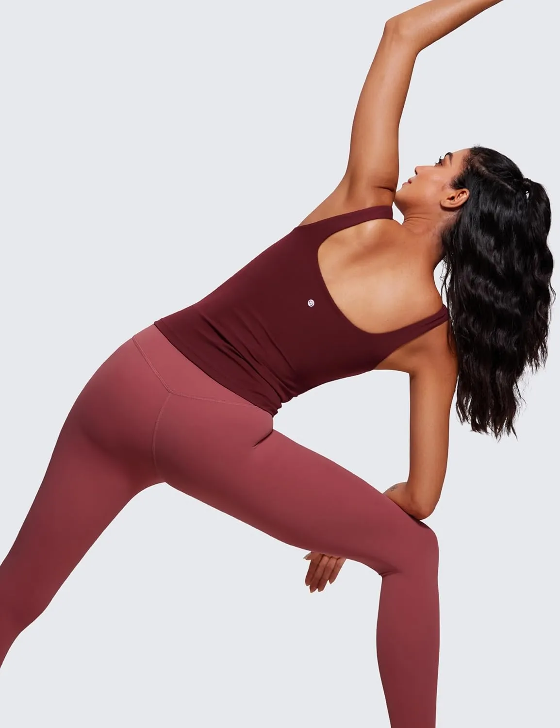 CRZ YOGA Butterluxe Workout Tank Tops for Women U Neck Padded Crop Tops Athletic Camisole Tops with Built in Bra