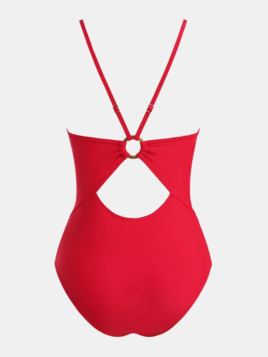 CUPSHE Women's One Piece Swimsuits Bathing Suits Cutout V Neck Tummy Control Adjustable Straps O Ring