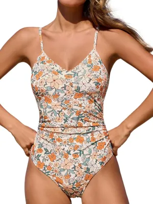 CUPSHE Women's One Piece Swimsuits Bathing Suits Cutout V Neck Tummy Control Adjustable Straps O Ring