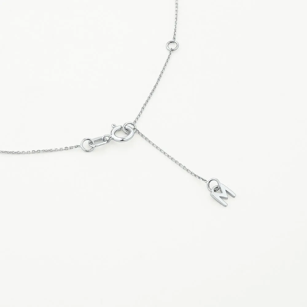 Diamond Letter C Necklace in Silver