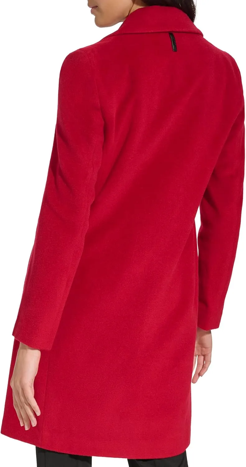 DKNY Womens Walker Wool Coat