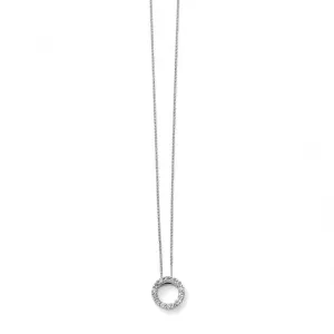 Elements 9ct White Gold Open Circle Pendant With Diamonds GP948