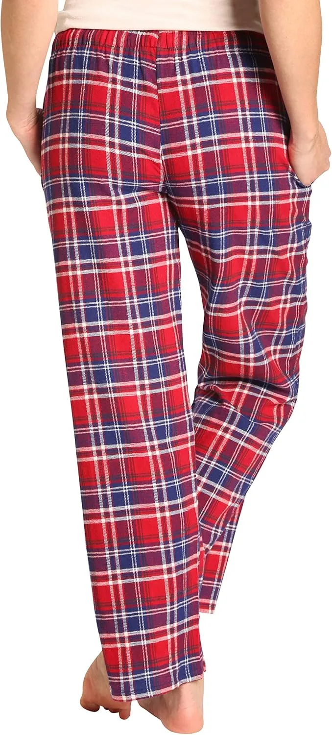 EVERDREAM Sleepwear Womens Flannel Pajama Pants, Long 100% Cotton Pj Bottoms