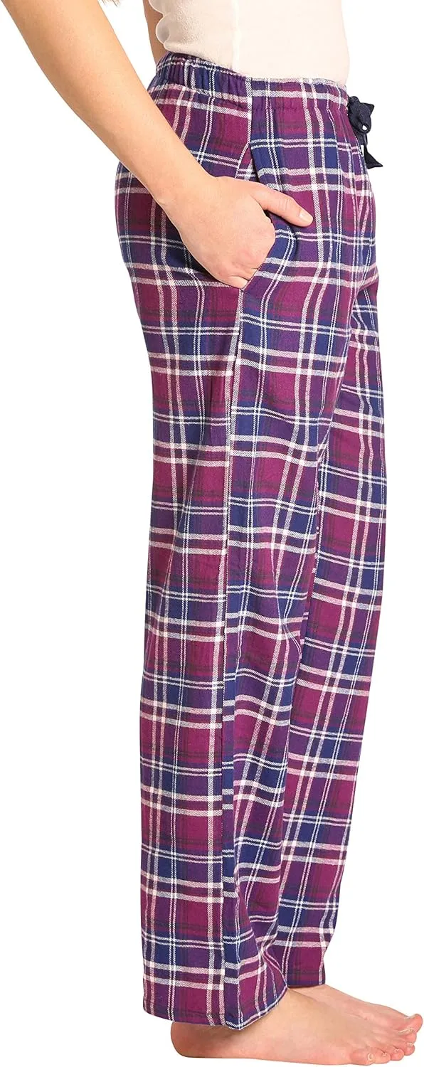 EVERDREAM Sleepwear Womens Flannel Pajama Pants, Long 100% Cotton Pj Bottoms