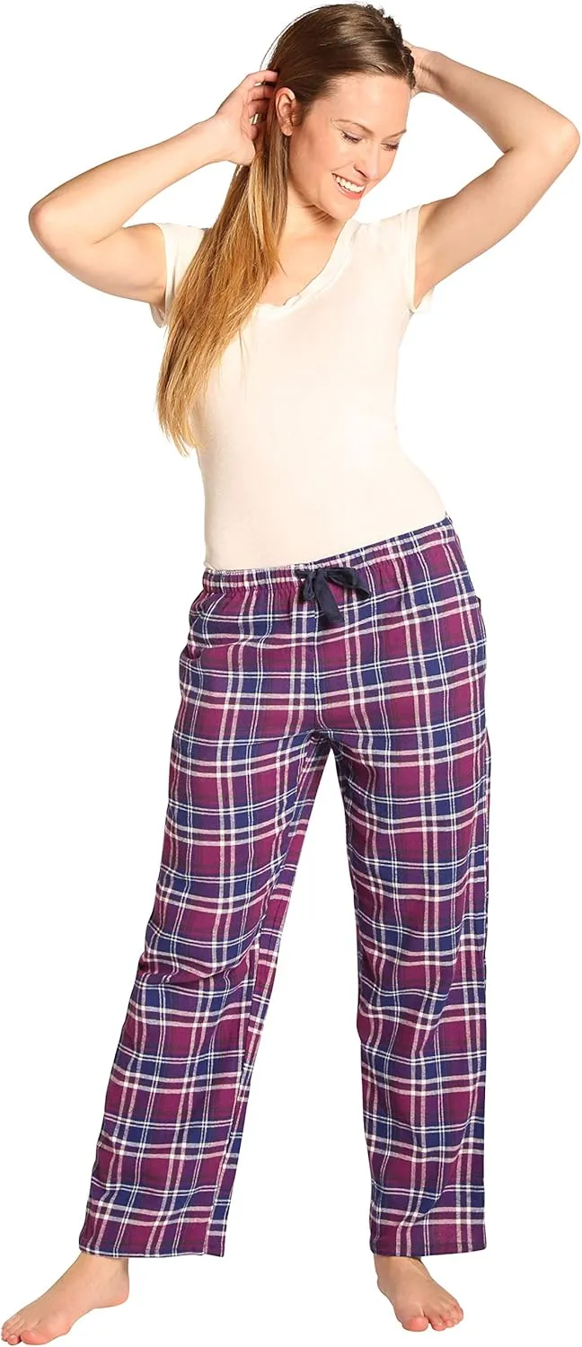 EVERDREAM Sleepwear Womens Flannel Pajama Pants, Long 100% Cotton Pj Bottoms