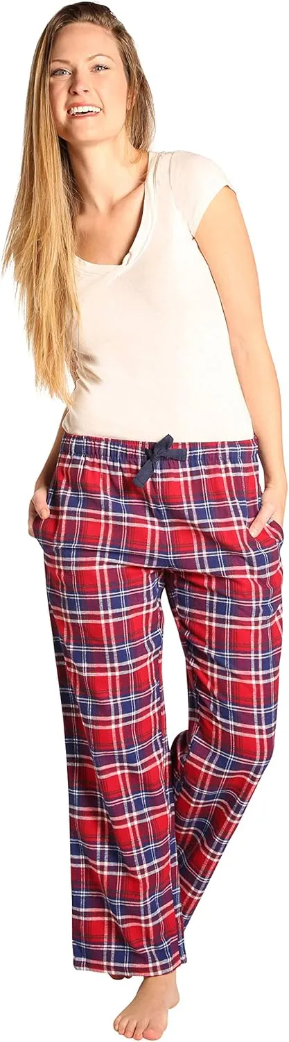 EVERDREAM Sleepwear Womens Flannel Pajama Pants, Long 100% Cotton Pj Bottoms