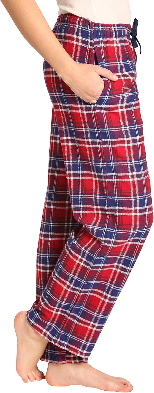 EVERDREAM Sleepwear Womens Flannel Pajama Pants, Long 100% Cotton Pj Bottoms